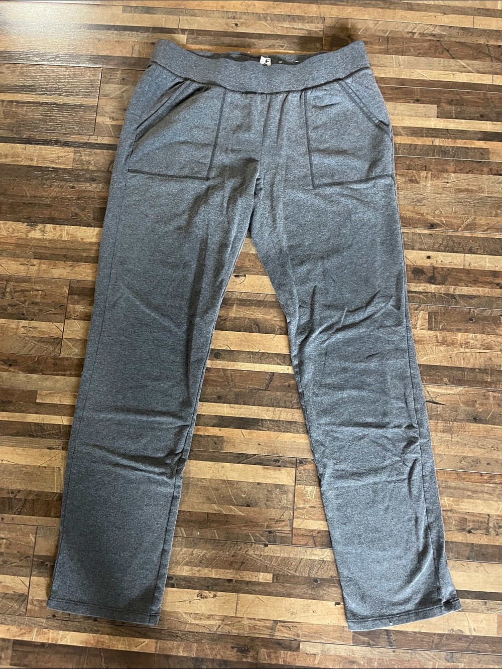 Gray Knit Casual Pants